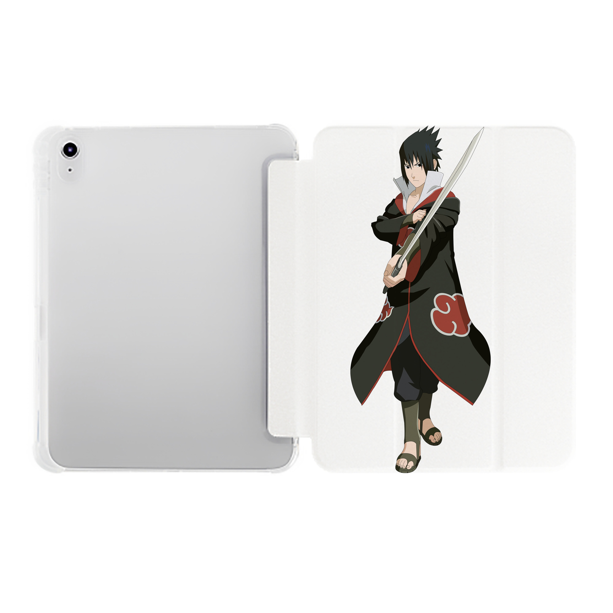 （画像用） NARUTO -ナルト- うちは サスケ Uchiha Sasuke IPad ケース ペン収納付き 三つ折りスタンド PUレザー×シリコン 対応機種9.5/10.5/10.9インチ